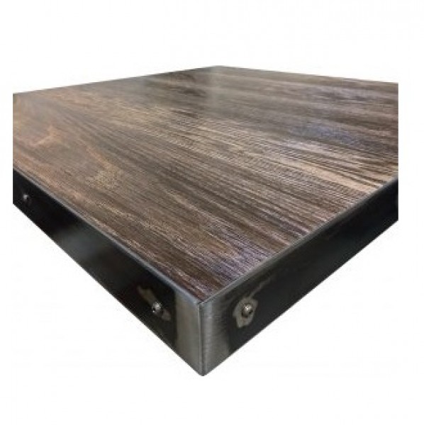 30x30 inch square Industrial Commercial Metal Edge Indoor Restauarnt Cafe Bar Table Top